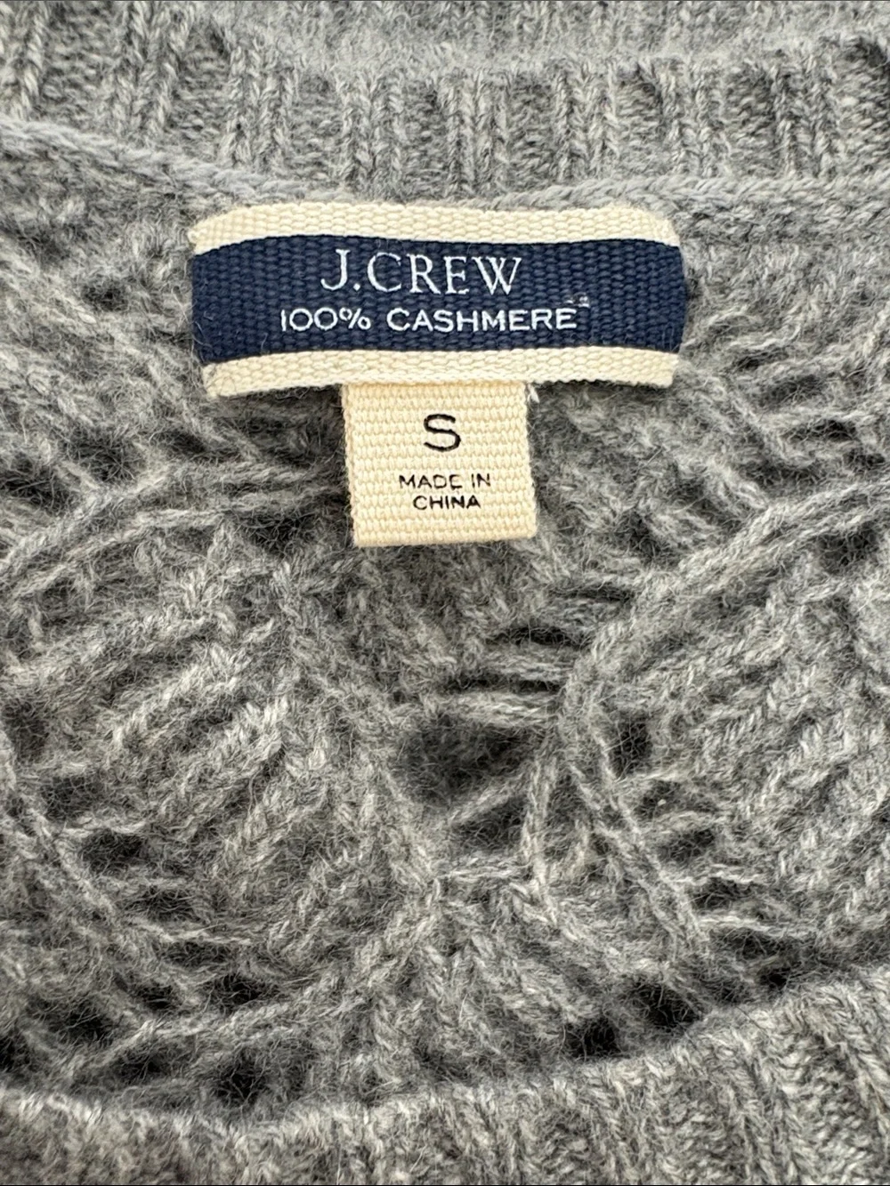 J. Crew Cashmere Pointelle Open-Knit Sweater Vest, Heather Gray